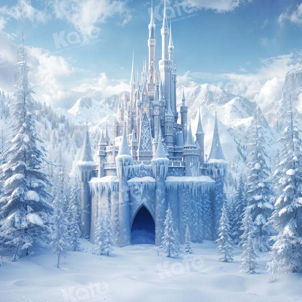 Kate Winter Ice Frosted World Schloss Hintergrund von Chain Photography - Kate Backdrop.de