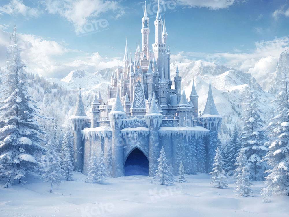 Kate Winter Ice Frosted World Schloss Hintergrund von Chain Photography - Kate Backdrop.de