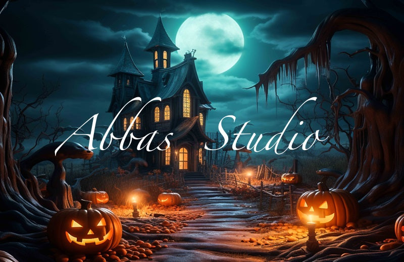 Kate Spooky Halloween Haunted House Straße Hintergrund von Abbas Studio