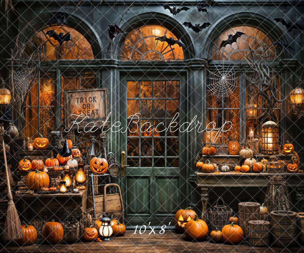 Kate Halloween Spooky Pumpkin Store Trick or Treat Hintergrund von Emetselch - Kate Backdrop.de