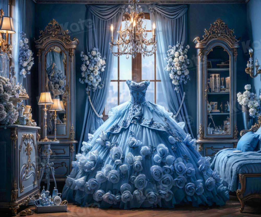 Kate Blaues Kleid Schlafzimmer Hintergrund Blume von GQ