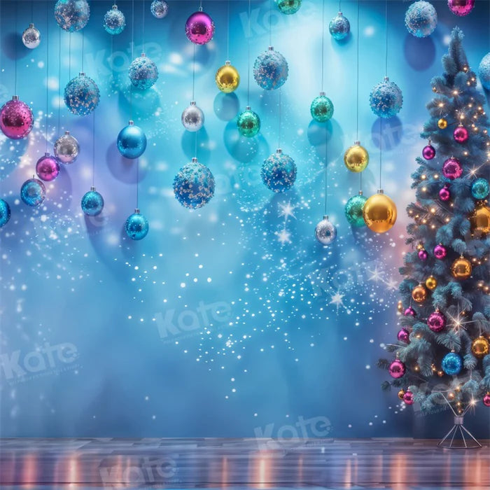 Kate Glänzender Weihnachten Blauer Hintergrund für Fotografie - Kate Backdrop.de