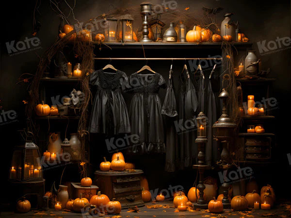 Kate Hexenkleid Kleiderschrank Halloween Hintergrund für Fotografie - Kate Backdrop.de