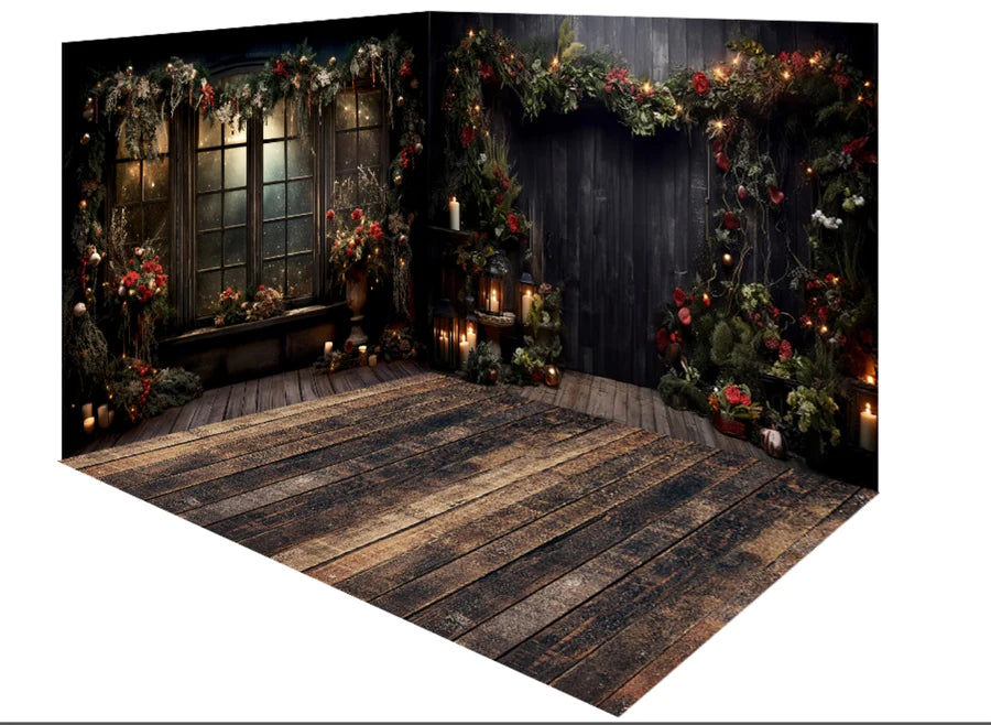 Kate Weihnachten Holly Fenster Tür Schwarz Zimmer Set(8ftx8ft&10ftx8ft&8ftx10ft)