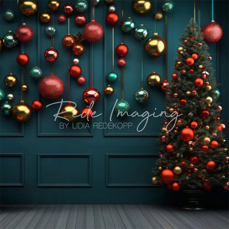 Kate Bunte Weihnachtskugel Dekoration Hintergrund Von Lidia Redekopp - Kate Backdrop.de