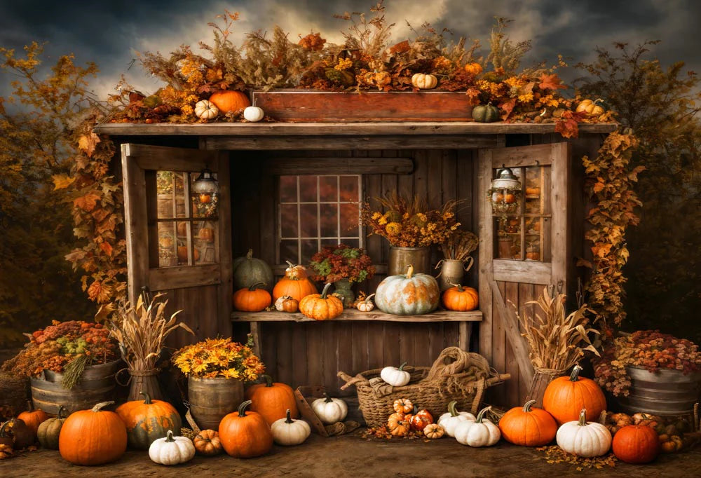 Kate Herbst/Fall Kürbis Shop Hintergrund von Emetselch - Kate Backdrop.de