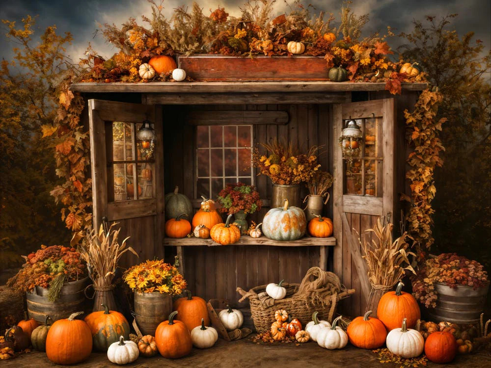 Kate Herbst/Fall Kürbis Shop Hintergrund von Emetselch - Kate Backdrop.de