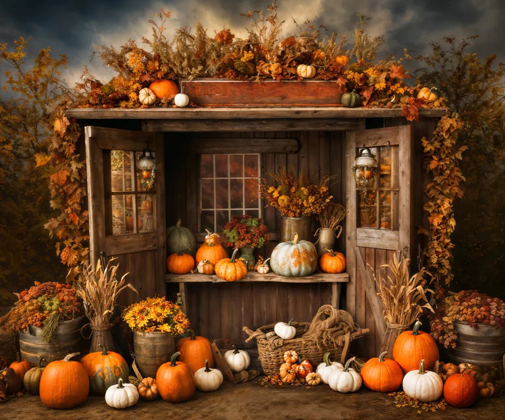 Kate Herbst/Fall Kürbis Shop Hintergrund von Emetselch - Kate Backdrop.de