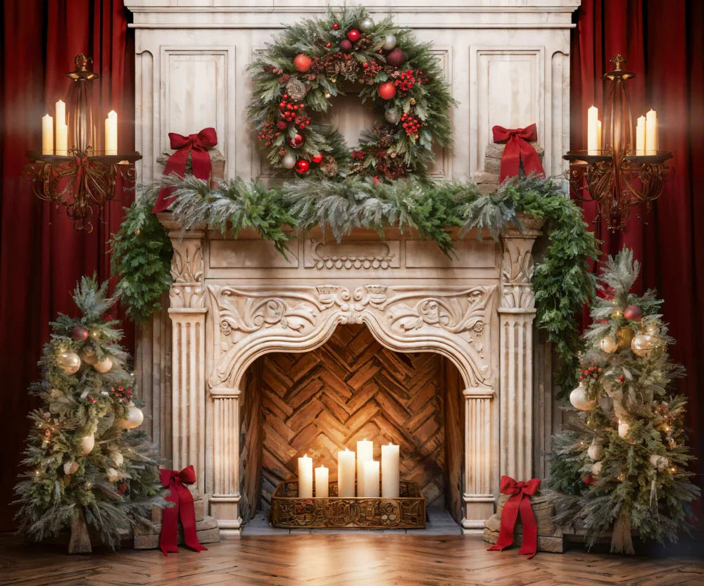 Kate Weihnachten Kamin Rot Hintergrund von Emetselch - Kate Backdrop.de