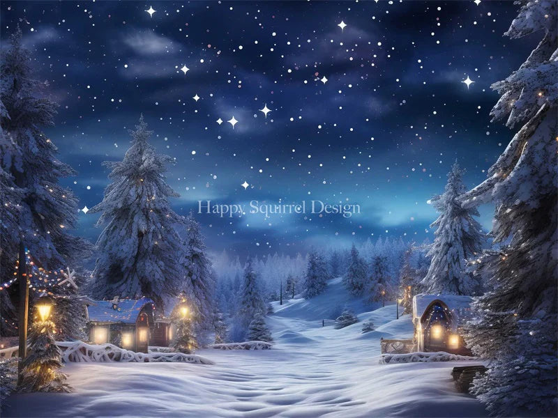 Kate Winter Starry Schneefall Hintergrund von Candice Compton