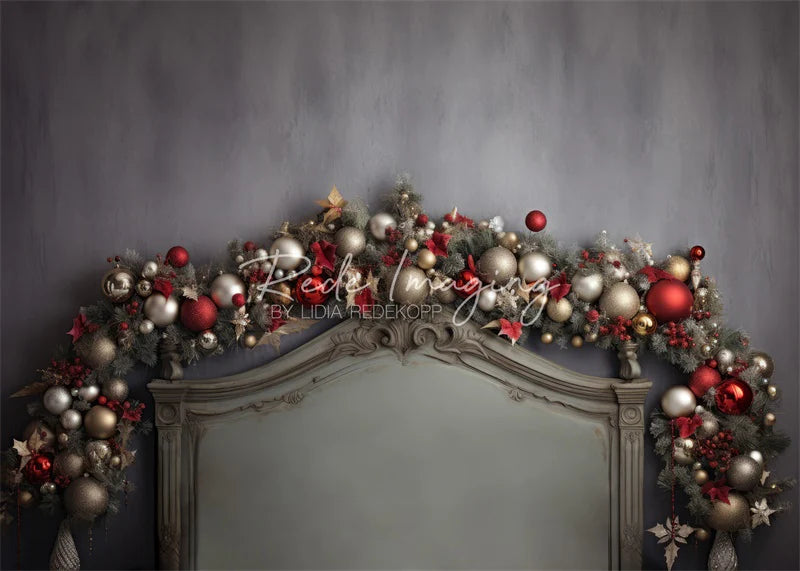 Kate Gold & Rote Kugeln Weihnachten Kopfteil Hintergrund Von Lidia Redekopp