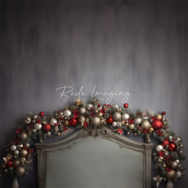 Kate Gold & Rote Kugeln Weihnachten Kopfteil Hintergrund Von Lidia Redekopp - Kate Backdrop.de