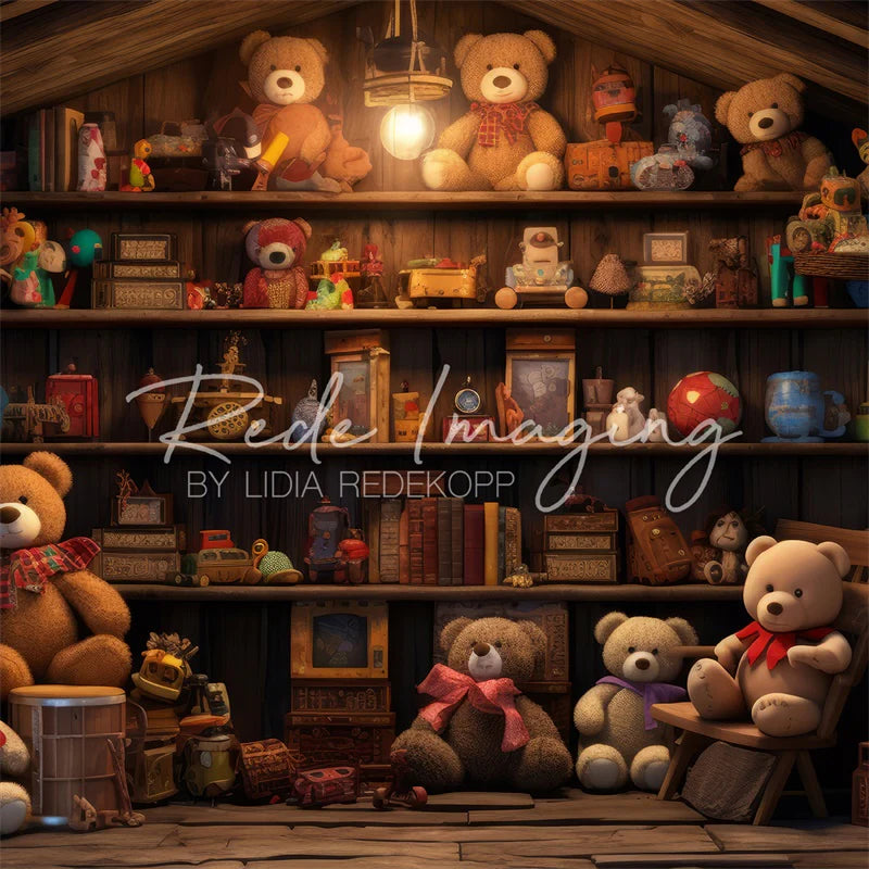 Kate Teddybär Dachboden Hintergrund Von Lidia Redekopp