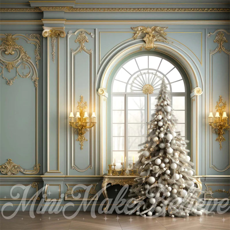 Kate Weihnachten - Baum Winter Ornate Rokoko Viktorianisch Zimmer Hintergrund von Mini MakeBelieve