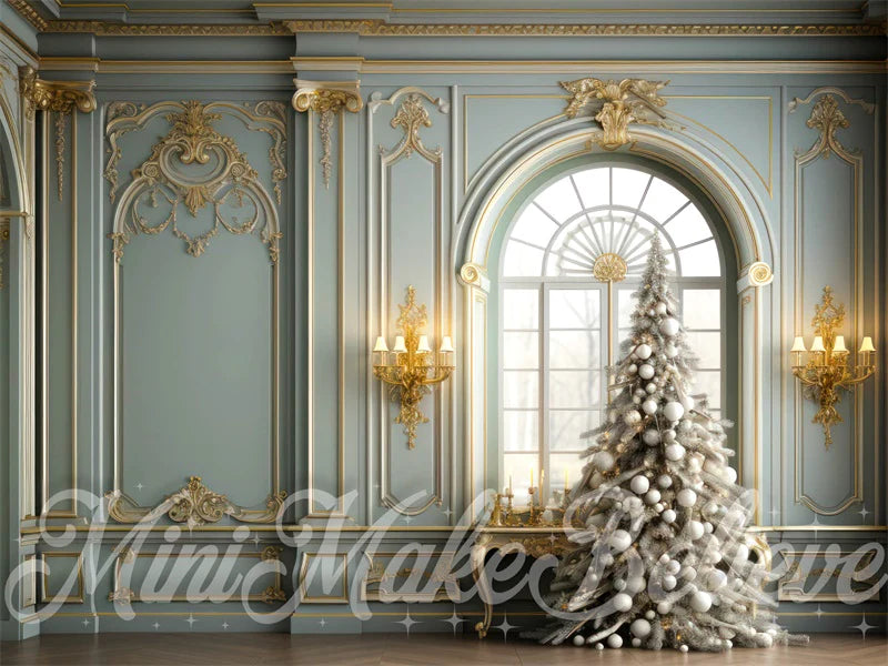 Kate Weihnachten - Baum Winter Ornate Rokoko Viktorianisch Zimmer Hintergrund von Mini MakeBelieve - Kate Backdrop.de