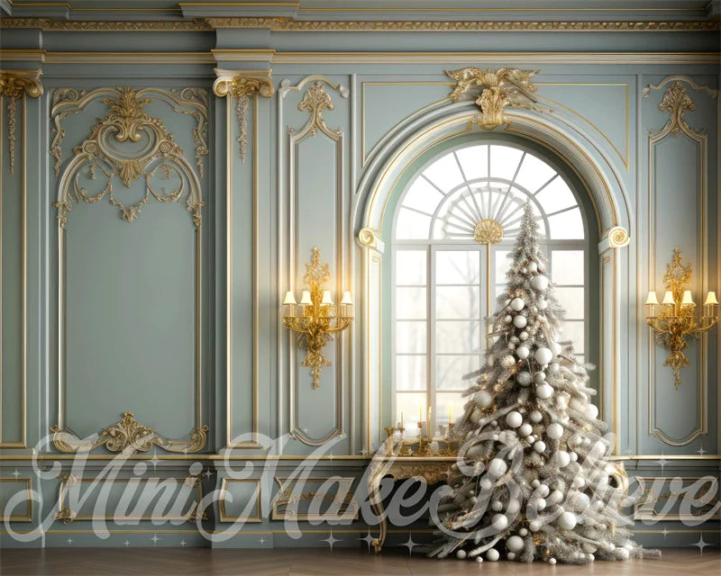 Kate Weihnachten - Baum Winter Ornate Rokoko Viktorianisch Zimmer Hintergrund von Mini MakeBelieve