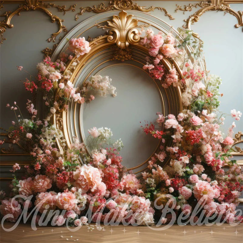 Kate Geschlecht Reveal Geburtstag Torte Smash Floral Frame Rosa Hintergrund von Mini MakeBelieve
