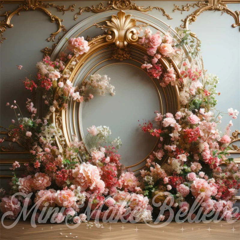 Kate Geschlecht Reveal Geburtstag Torte Smash Floral Frame Rosa Hintergrund von Mini MakeBelieve - Kate Backdrop.de