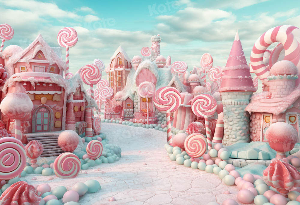 Kate Weihnachten Pink Bonbon Stadt Kulisse Hintergrund Entworfen von Chain Photography - Kate Backdrop.de