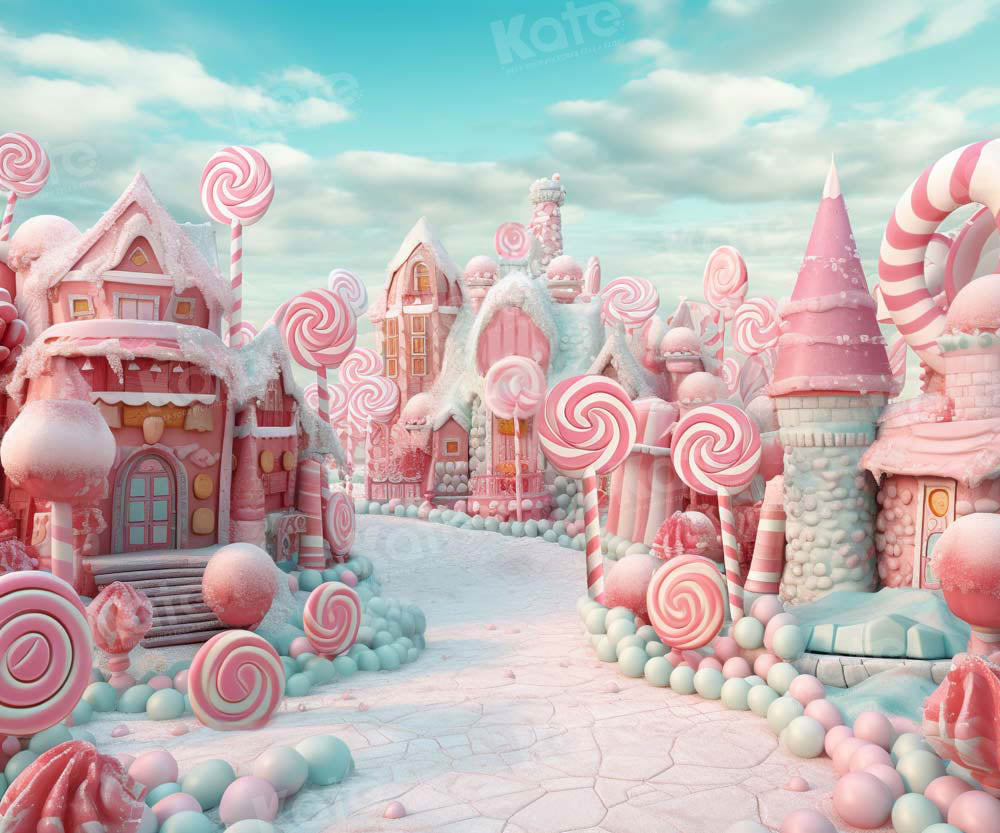 Kate Weihnachten Pink Bonbon Stadt Kulisse Hintergrund Entworfen von Chain Photography