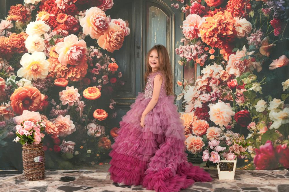 Kate Frühling Fine Art Warm Blumen Bogen Wandhintergrund von Chain Photography - Kate Backdrop.de