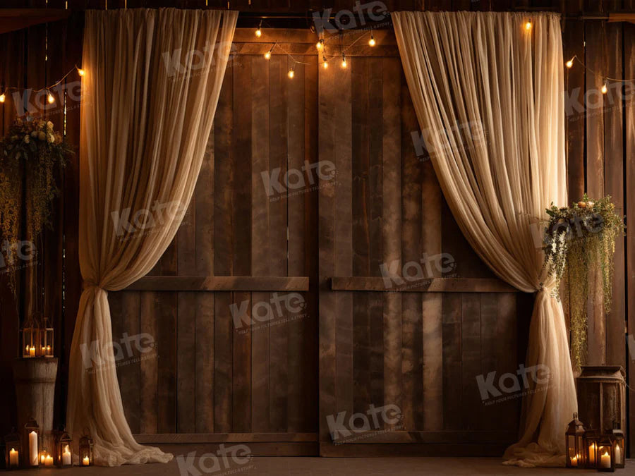 Kate Retro Braun Holz Hochzeit Hintergrund für Fotografie