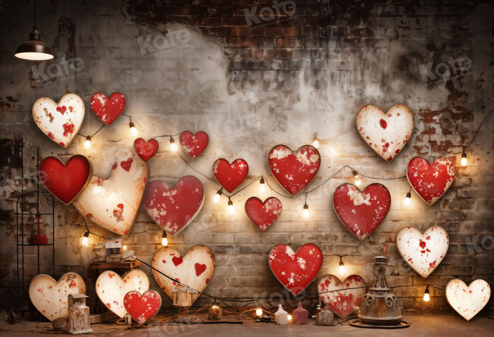 Kate Valentinstag Industrie Retro Lampe Liebe Fleece Hintergrund Entworfen von Emetselch - Kate Backdrop.de
