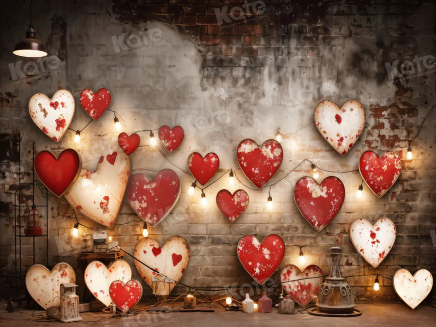Kate Valentinstag Industrial Sense Retro Lampe Wand Liebe Hintergrund von Emetselch - Kate Backdrop.de