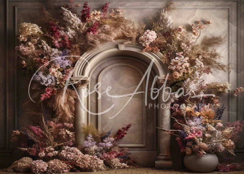 Kate Boho Herbst Blumen Bogen Hintergrund von Rose Abbas - Kate Backdrop.de