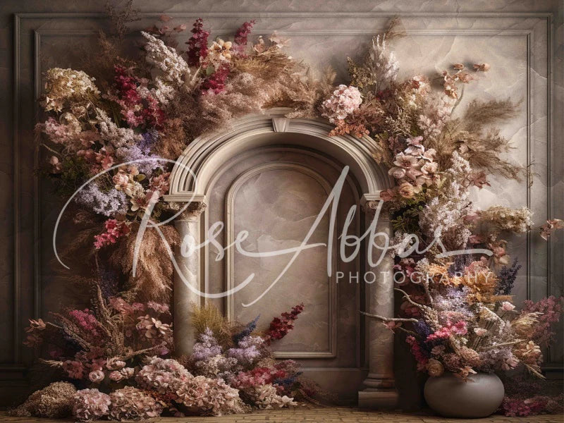 Kate Boho Herbst Blumen Bogen Hintergrund von Rose Abbas