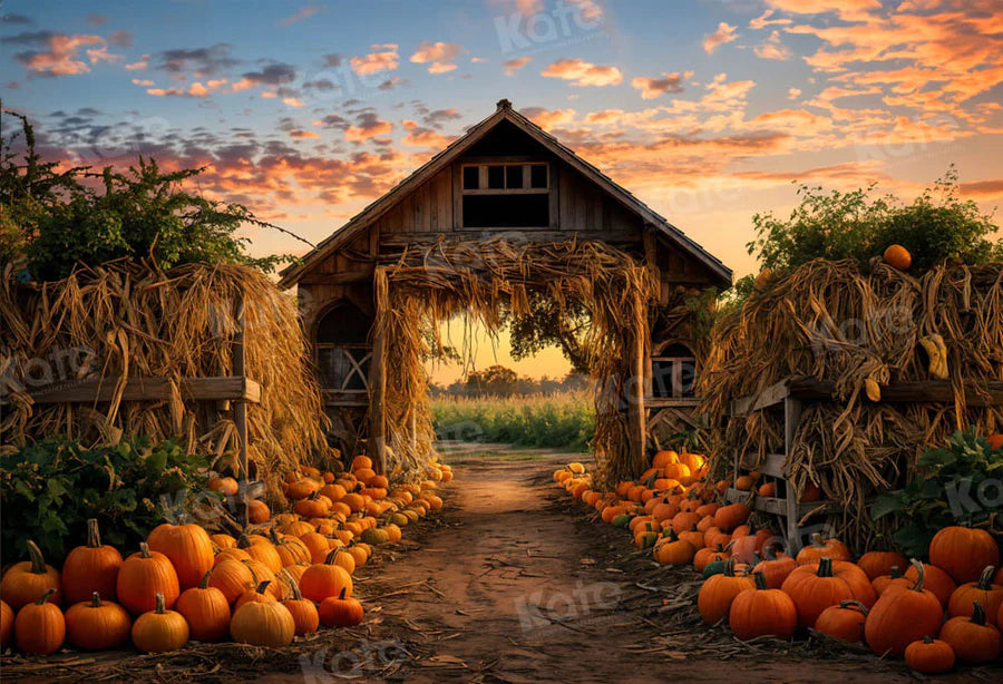 Kate Herbst/Fall Kürbis Bauernhof Hintergrund für Fotografie