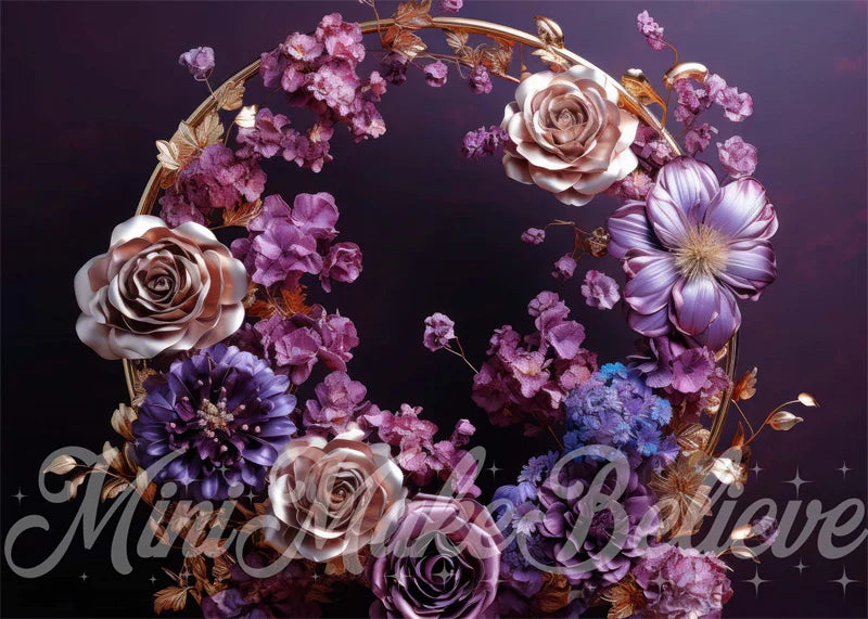 Kate Frühling Fine Arts Blumen Gold Mutterschaft Mädchen Hintergrund von Mini MakeBelieve - Kate Backdrop.de