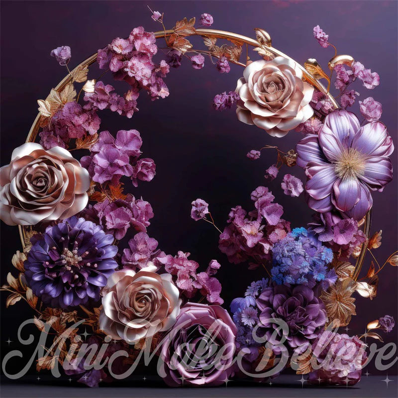 Kate Frühling Fine Arts Blumen Gold Mutterschaft Mädchen Hintergrund von Mini MakeBelieve - Kate Backdrop.de