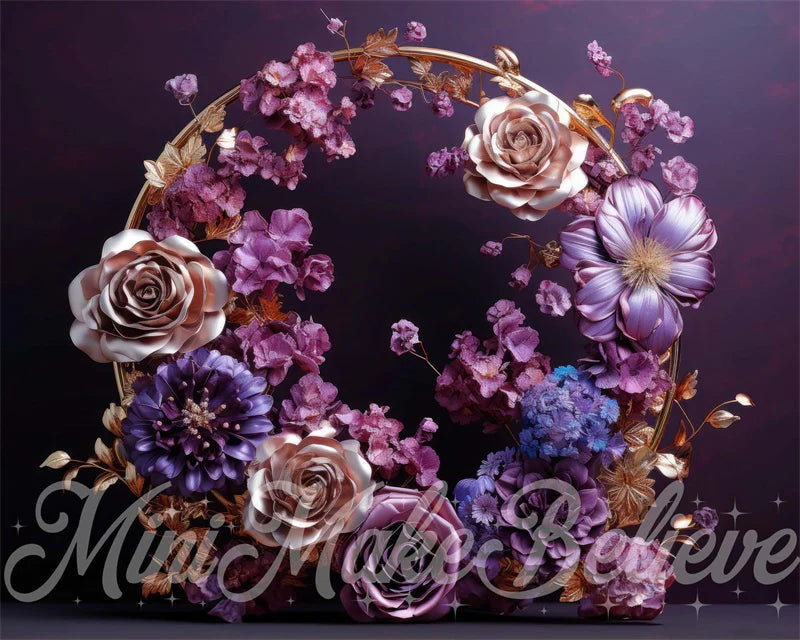 Kate Frühling Fine Arts Blumen Gold Mutterschaft Mädchen Hintergrund von Mini MakeBelieve - Kate Backdrop.de