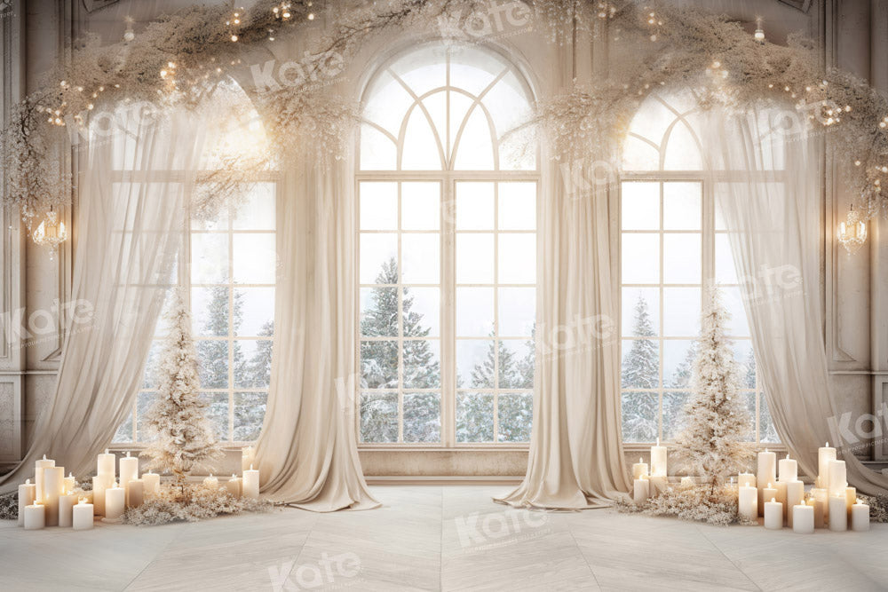 ⚡Blitzangebote #2-Kate Weihnachten Weiß Goldene Fenster Hintergrund - Kate Backdrop.de
