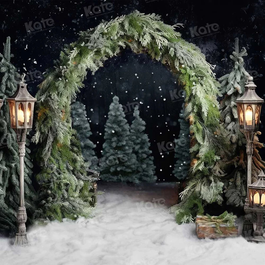 Kate Weihnachten im Freien Bogen Baum Nacht Hintergrund für Fotografie - Kate Backdrop.de