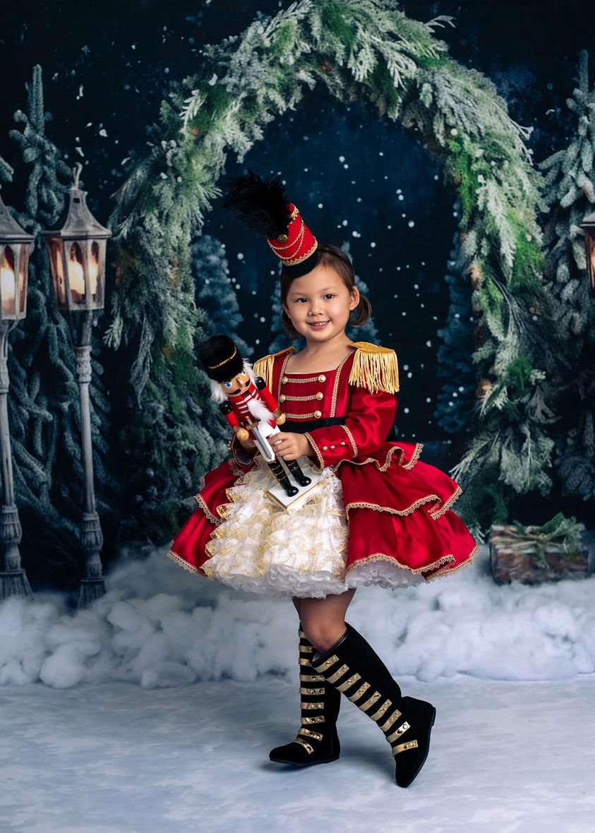 Kate Weihnachten im Freien Bogen Baum Nacht Hintergrund für Fotografie