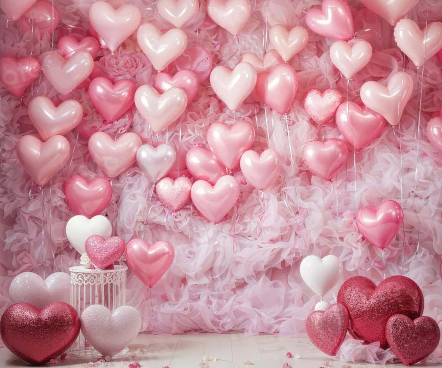 Kate Valentinstag Rosa Liebe Herz Ballon Romantische Raum Hintergrund von Emetselch - Kate Backdrop.de