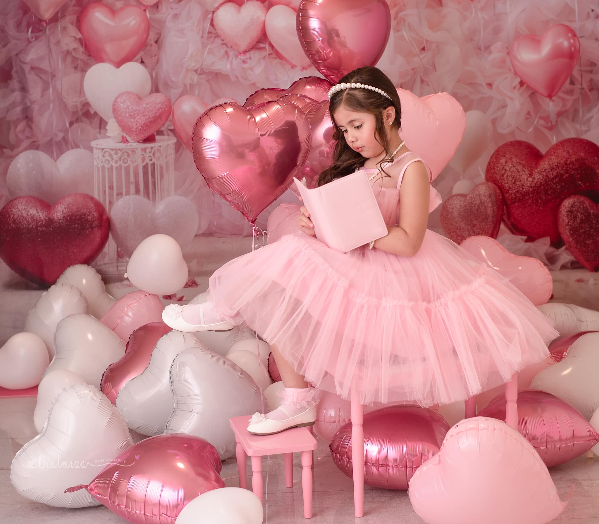 Kate Valentinstag Rosa Liebe Herz Ballon Romantische Raum Hintergrund von Emetselch