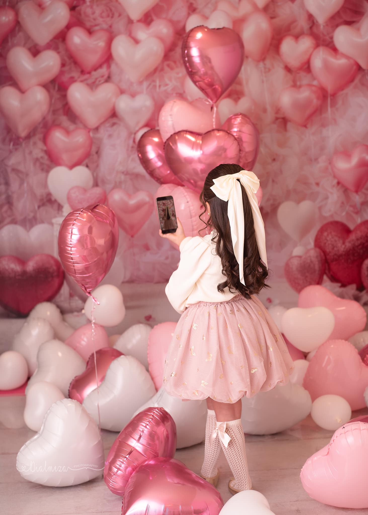 Kate Valentinstag Rosa Liebe Herz Ballon Romantische Raum Hintergrund von Emetselch