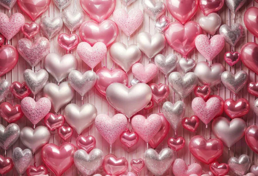 Kate Valentinstag Rosa und Silber Liebe Herz Ballon Hintergrund von Emetselch
