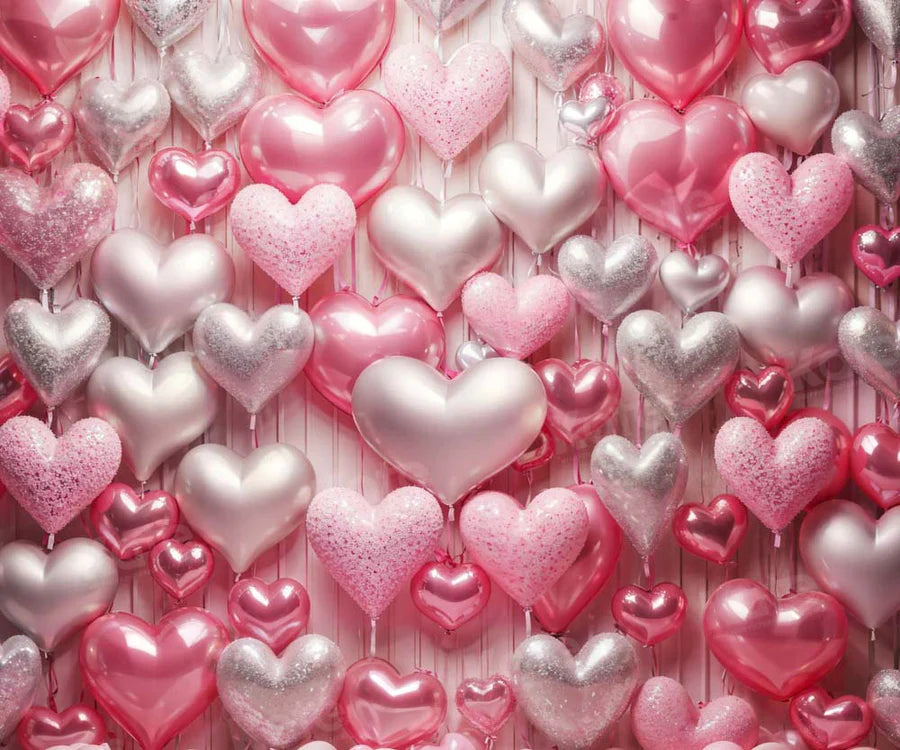 Kate Valentinstag Rosa und Silber Liebe Herz Ballon Hintergrund von Emetselch