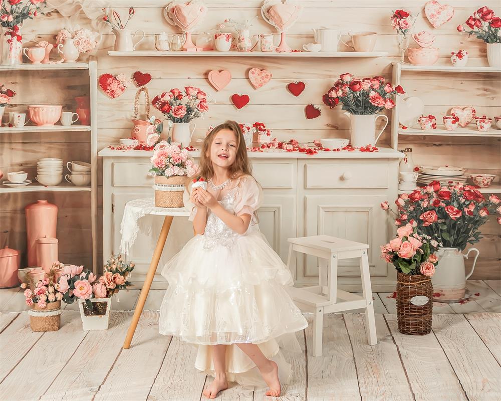 Kate Valentinstag Beige Küche Hintergrund von Emetselch - Kate Backdrop.de