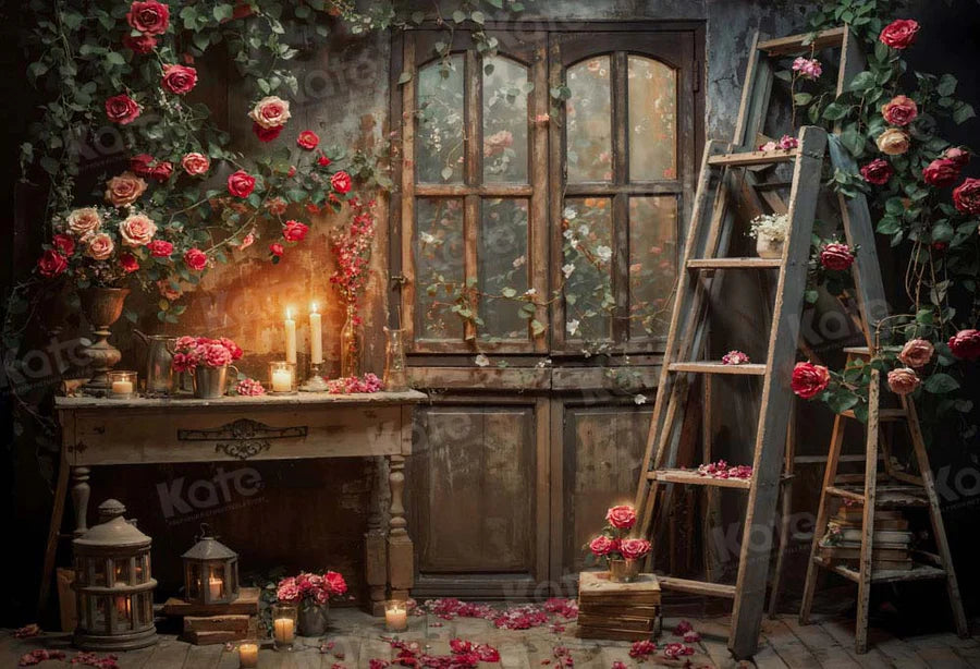 Kate Valentinstag Alt Retro Floral Zimmer Hintergrund von Emetselch