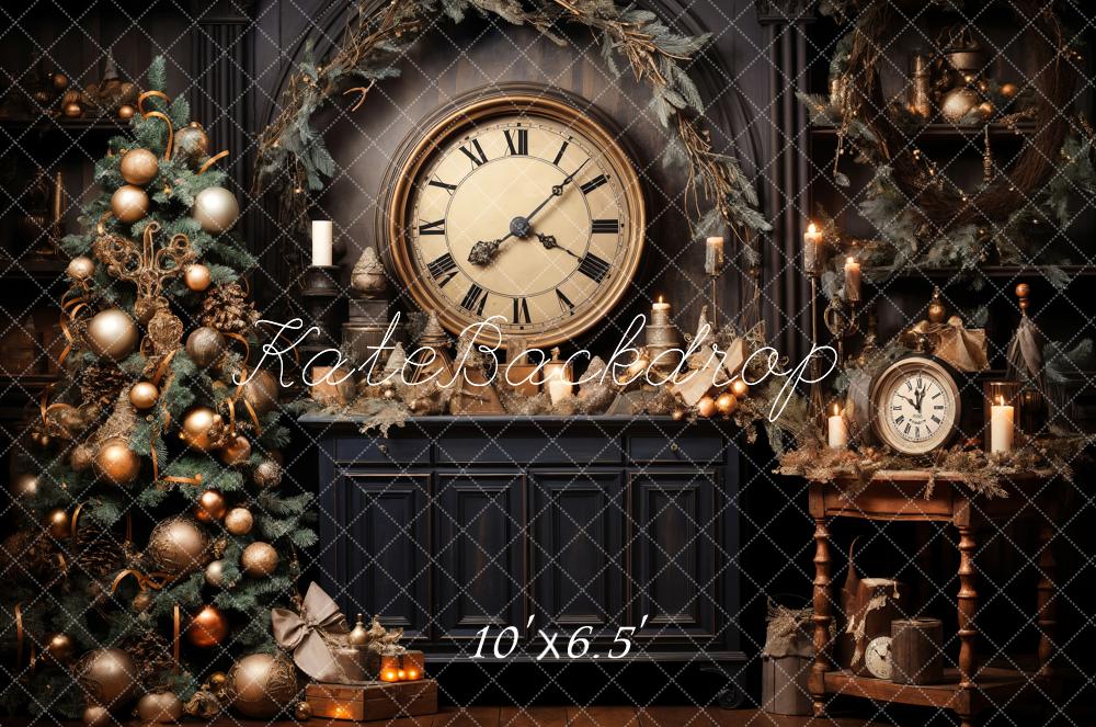 Kate Viktorianische Weihnachten-Uhr Hintergrund für Fotografie - Kate Backdrop.de