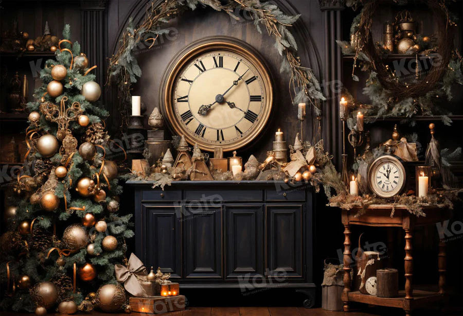 Kate Viktorianische Weihnachten-Uhr Hintergrund für Fotografie - Kate Backdrop.de