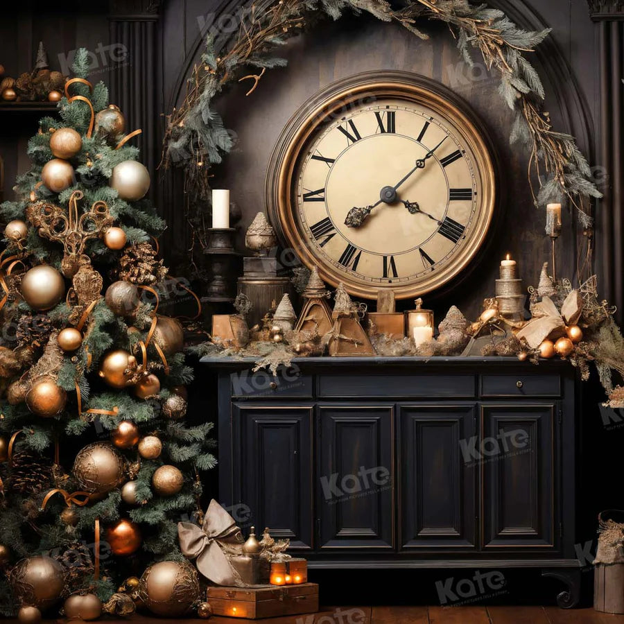Kate Viktorianische Weihnachten-Uhr Hintergrund für Fotografie - Kate Backdrop.de