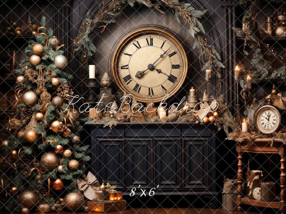 Kate Viktorianische Weihnachten-Uhr Hintergrund für Fotografie - Kate Backdrop.de