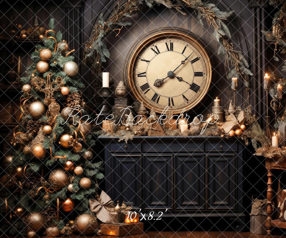 Kate Viktorianische Weihnachten-Uhr Hintergrund für Fotografie - Kate Backdrop.de