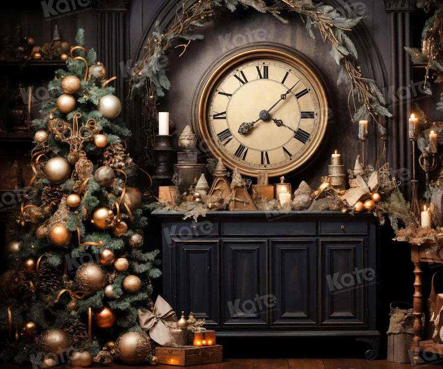 Kate Viktorianische Weihnachten-Uhr Hintergrund für Fotografie - Kate Backdrop.de